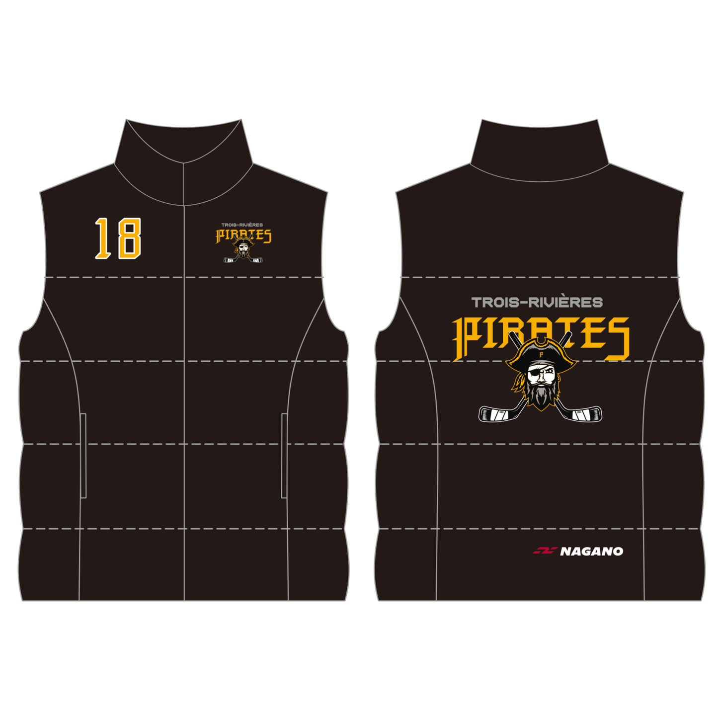 Veste Puffy Sublimé - Court Sans Manche - Pirates