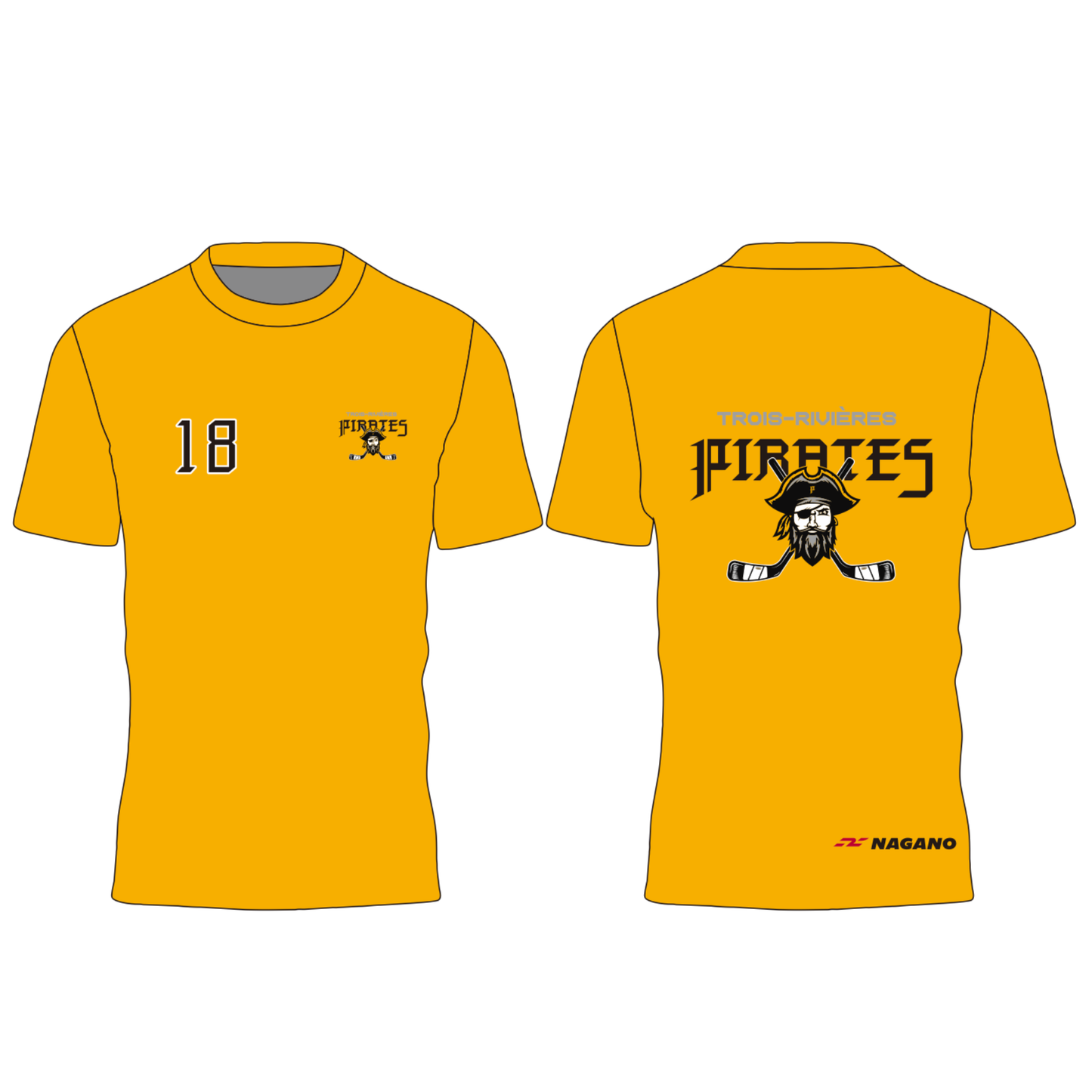 T Shirt Jaune - Sublimé T-02 - Pirates