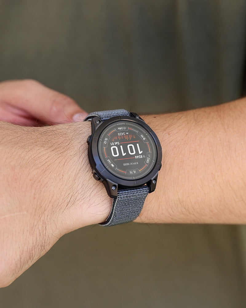 Bracelet De Montre En Nylon Tissé élastique - Compatible Garmin, Samsung, Huawei, Amazfit (18-22 Mm), Réglable Magnétique
