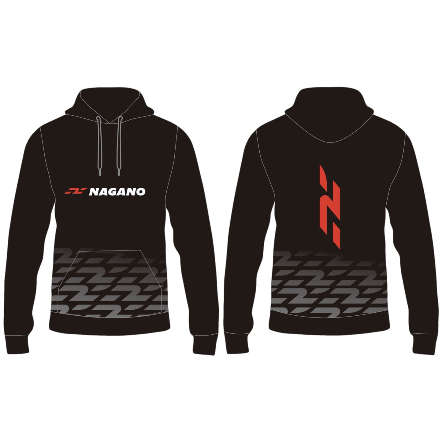 Hoodie sublimé noir - Nagano