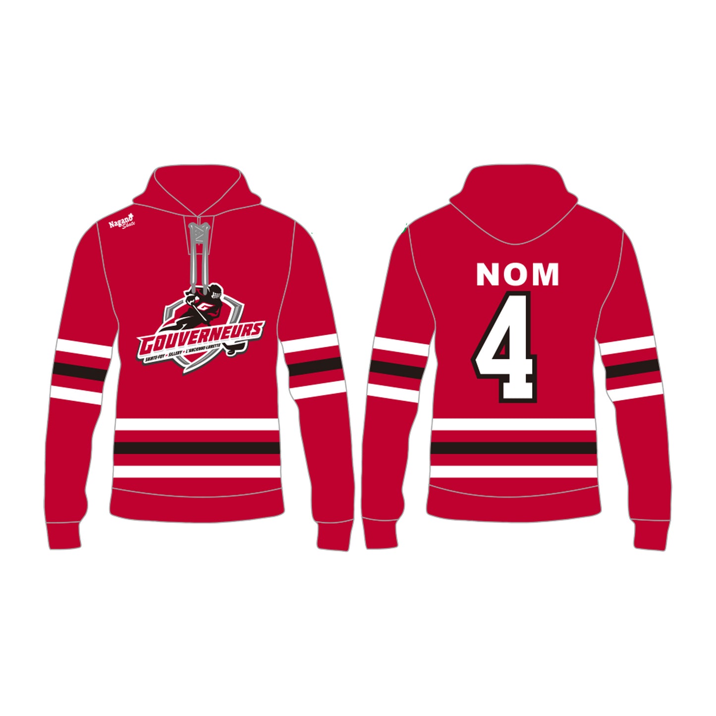 Sublimated Hockey Hoodie - Gouverneurs - STF-SIL - AL - Team Order Only